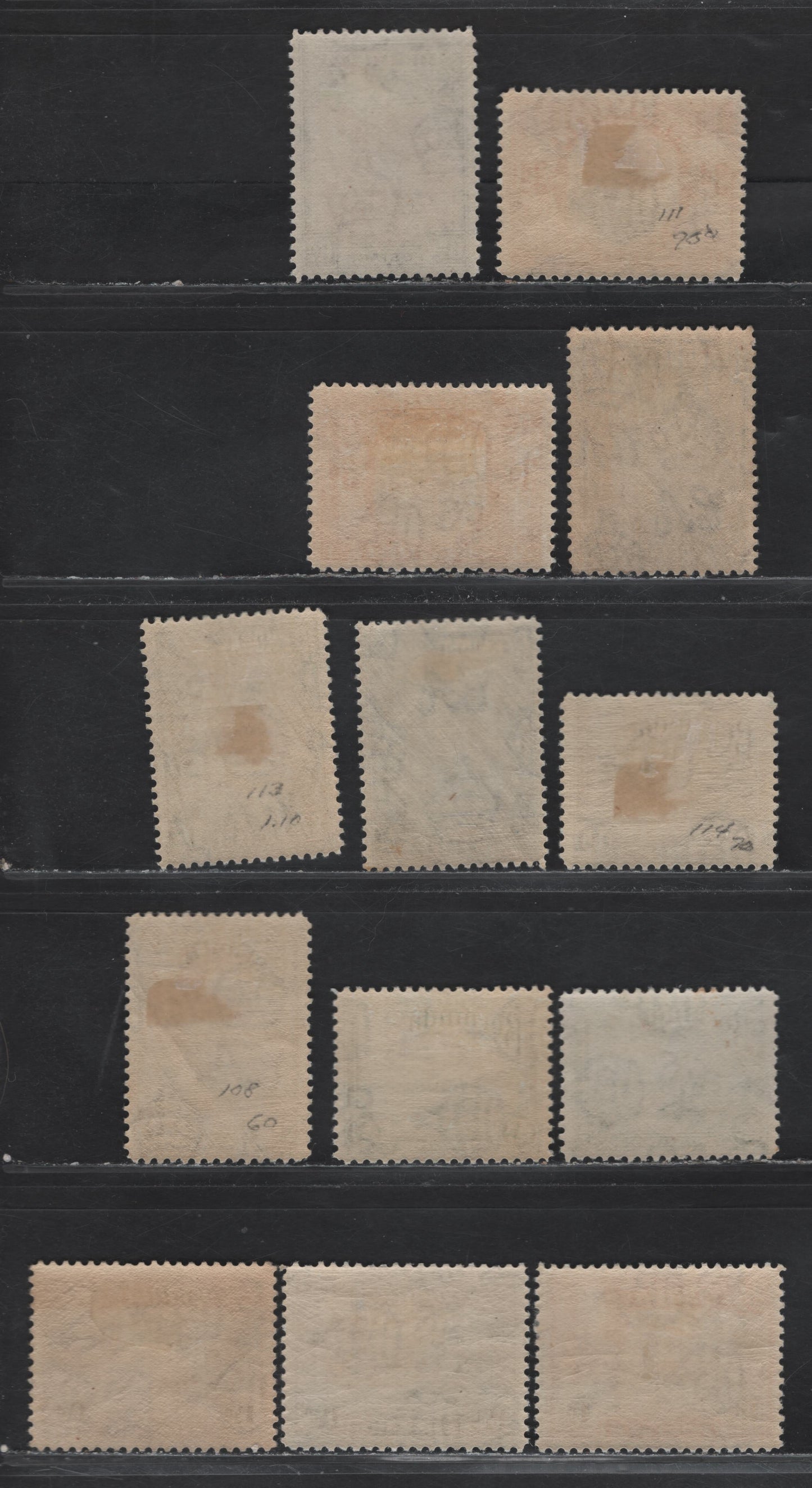 Lot 90 Bermuda (C) SG#98-106 1/2d - 1/6d Bright Bluish Green - Brown King George V & VI, 1936-1947 KGV & VI Pictorial Issues, 13 F/VFOG Singles, 1936 & 1942 Printings With Shade Varieties