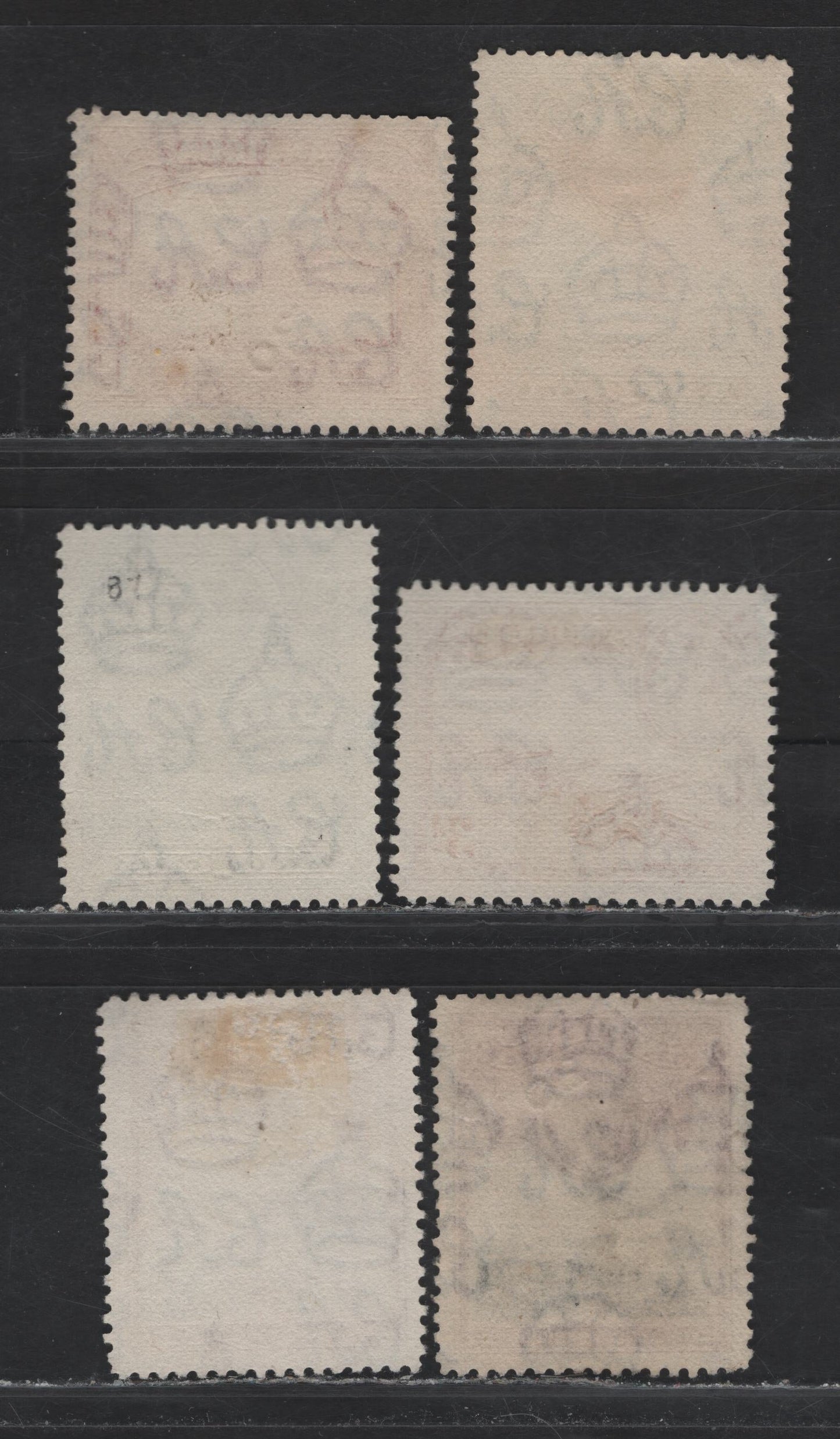 Lot 137 Antigua (C) SG#99a, 101, 103, 105 1d - 1/- Red - Black & Brown , 1938-1951 KGVI Pictorial Issue, 6 Fine/Very Fine Used Singles, 1942 Printing On Opaque Paper With Vertical Mesh & Barely Visible Wmk