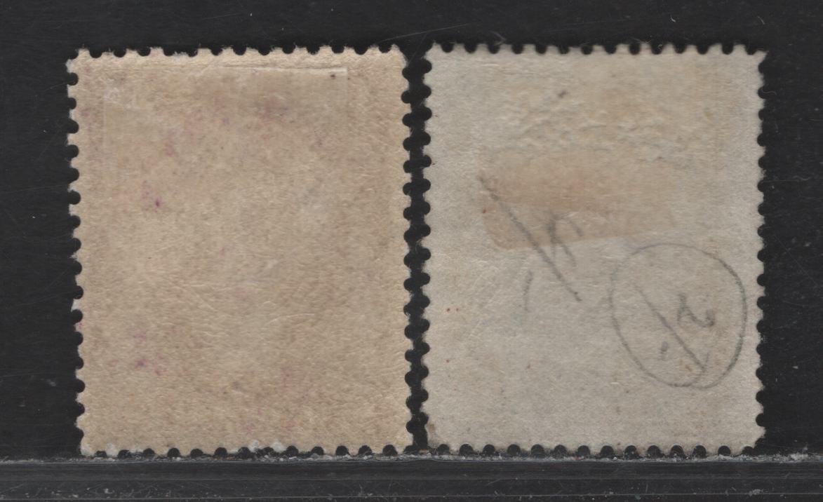 Lot 212 Newfoundland (C) #107-108 4c - 5c Violet - Ultramarine , 1911 Royal Family Issue, 2 F/VFOG Singles, Comb Perf Example Of 4c & Line Perf on 5c