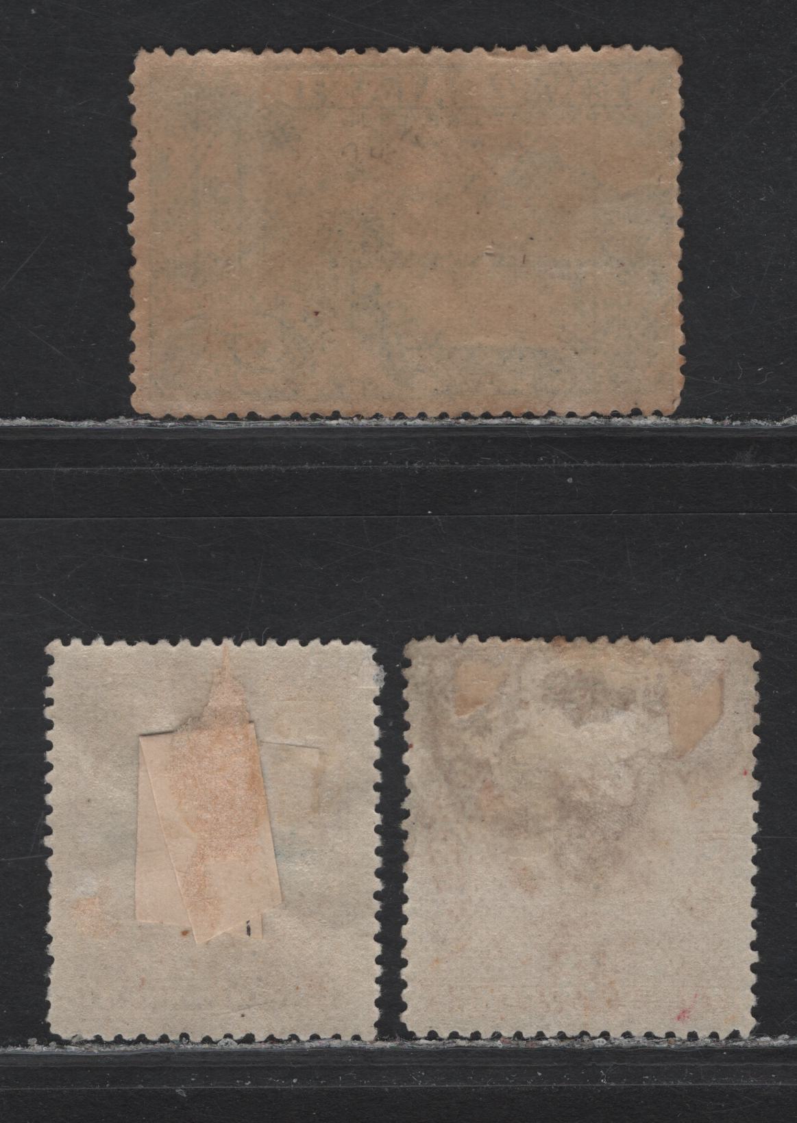 Lot 217 New Zealand (C) SG#247, 249a, 251 1d - 3d Blue & Yellow Brown - Yellow Brown , 1898 Waterlow Pictorial Issue, 3 Fine/Very Fine Used Singles, No Watermark, Perf 12-16, Some Toning On 2.5d & Oxidation On 3d.