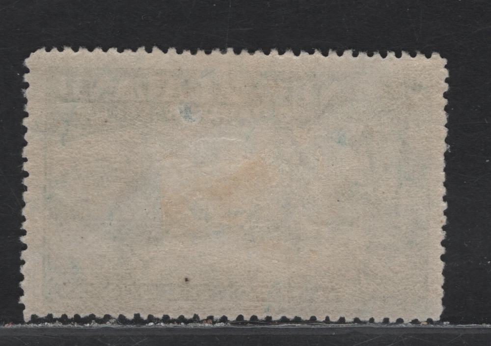 Lot 222 New Zealand (C) SG#258 2/- Gray Green , 1898 Waterlow Pictorial Issue, A VGOG Single, Unwatermarked, Perf 12-16, Tiny Pinpoint Thin Near Top.