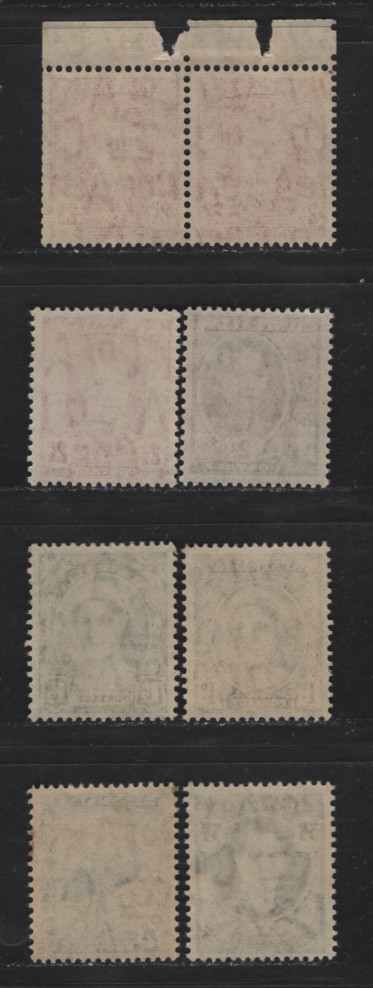 Lot 254 Australia SG#203-206a, 207a, 208a 1d - 5.5d Brown Purple - Slate Blue , 1942-1950 KGVI Portraits Issue, 8 VFNH Singles & Pair, 3.5d Is the Dark Blue Shade & Booklet Pair With Normal, Upright Wmk