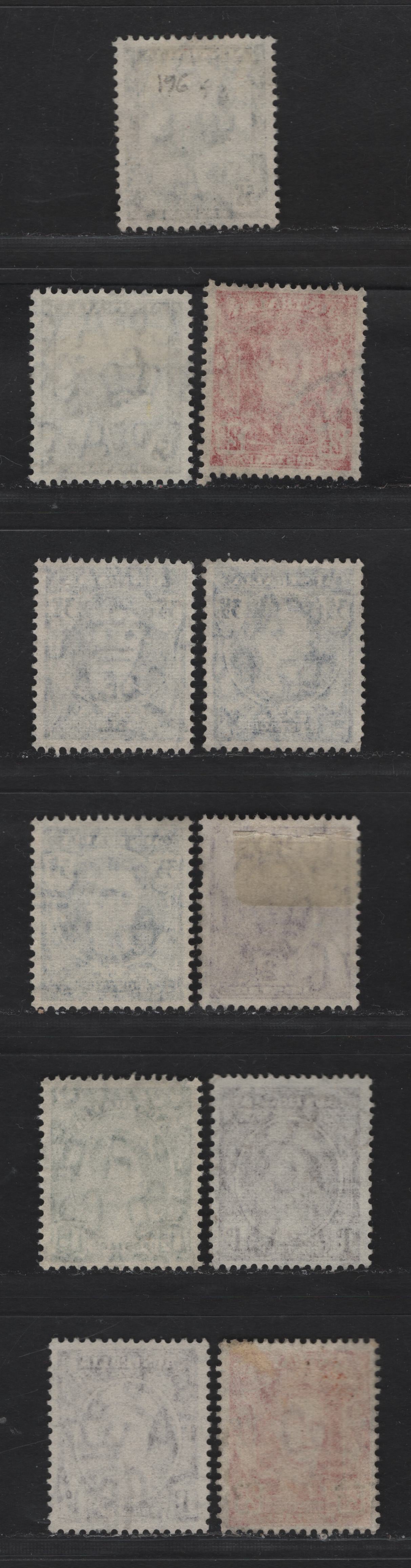 Lot 256 Australia (C) SG#203-208, 206w, 207a 1d - 5.5d Brown Purple - Slate Blue , 1942-1950 KGVI Portraits Issue, 11 Very Fine Used Singles, Shades Of Nearly All Values, Includes Inverted Wmk On 2.5d