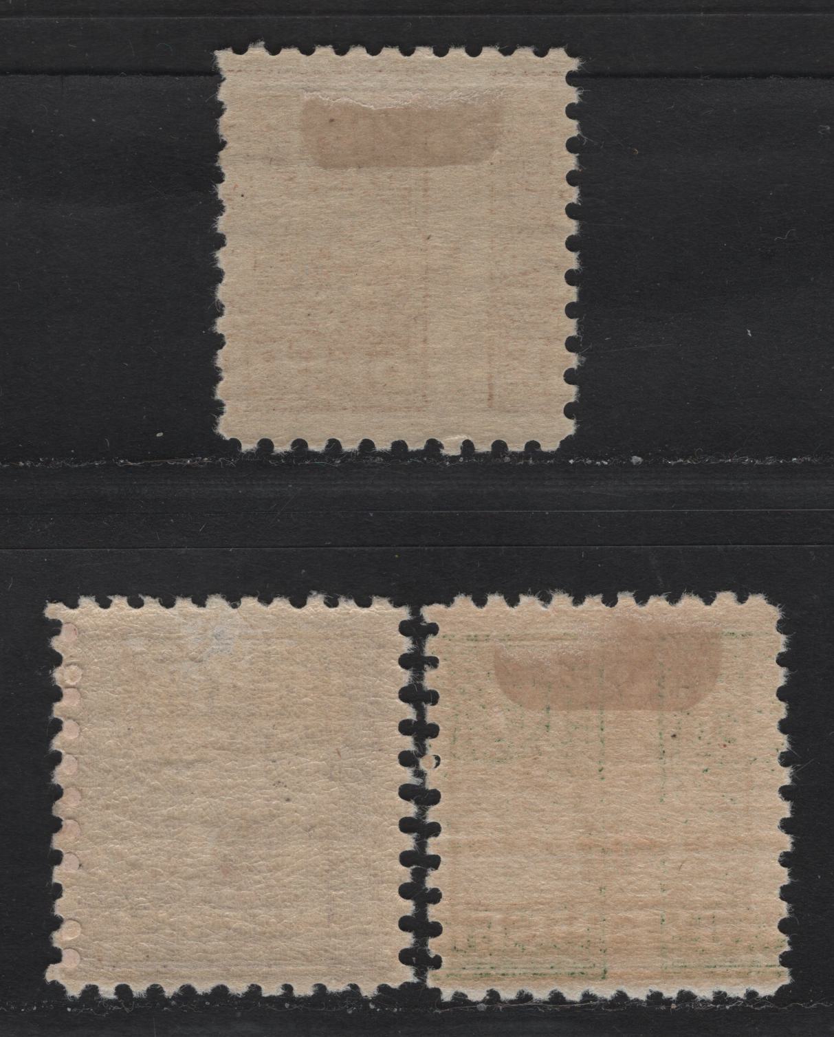Lot 59 Sweden SC#127-129 (Facit# 144ca, 145c, 148c) 10o - 30o Green - Brown Lion, 1920 Standing Lion Issue, 3 F/VFOG Singles, Type 1, Unwatermarked, Perf 9.75.