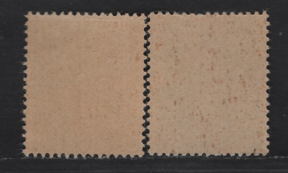 Lot 114 Germany - French Occupation of Rhineland SC#6N4, 6N5 (Michel# 4vwI, 5vvII) 12pf - 15pf Green - Purple , 1947-1948 Pictorial Definitives, 2 F/VFNH Singles, Paper V (Toned) With Smooth & Graining Gum, Type 1 (16pf) & 2 (15pf)