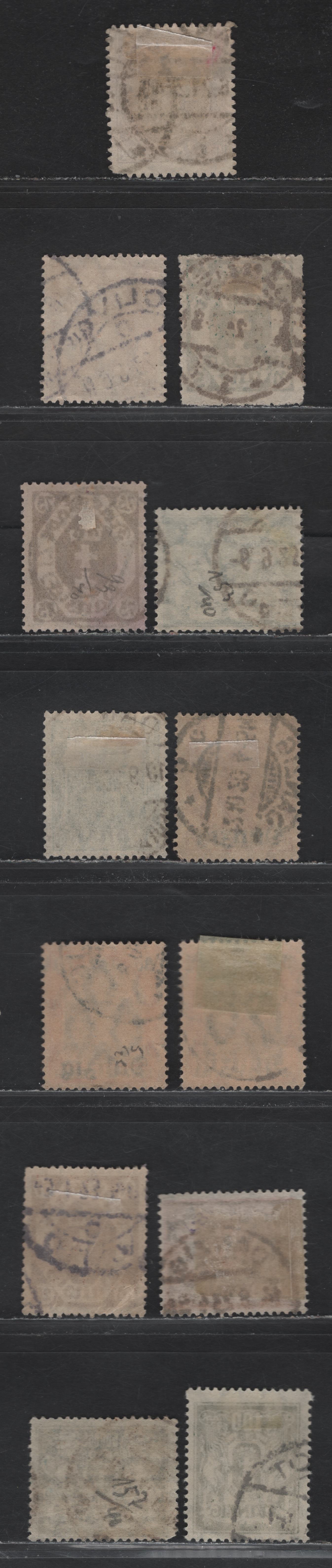 Lot 141 Danzig SC#1-2, 5, 21, 49, 81, 89, 93, 111, 114, 131, 135 5pf - 20n000m Green - Pale Blue , 1920-1923 Germania Overprinted - Arms Issues, 12 Fine/Very Fine Used Singles