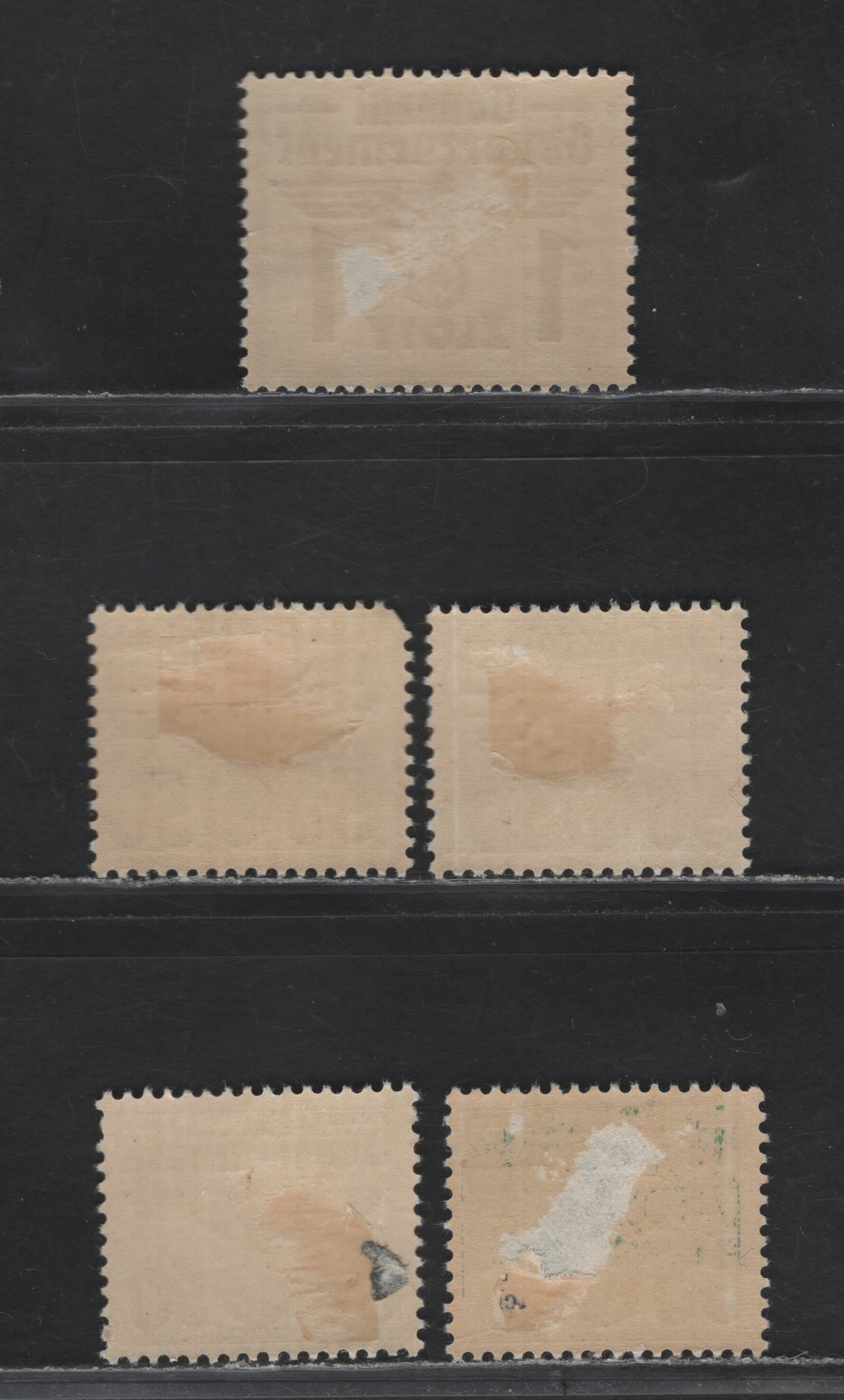 Lot 152 German Occupation of Poland SC#N50-N54 1z on 55g+15g - 50g on 50g Ultramarine - Dark Green , 1940 Overprinted Polish Postage Dues & Semi Postals, 5 F/VFOG Singles