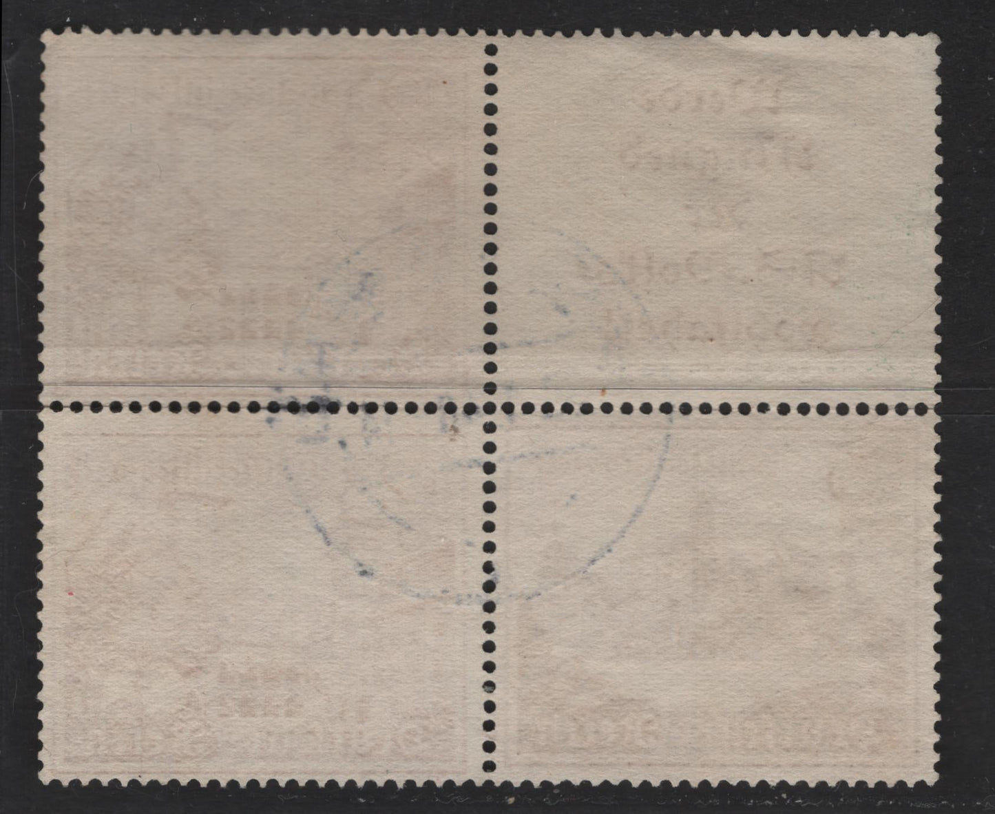 Lot 181 Germany SC#B160, B165 (Michel# 5k36, W140) 3pf+2pf - 12pf+6pf Dark Brown - Dark Carmine , 1939 Buidlings Semi Postals, A Very Fine Used Se-tenant Block, From Booklet Pane, Some Minor Perf Separation