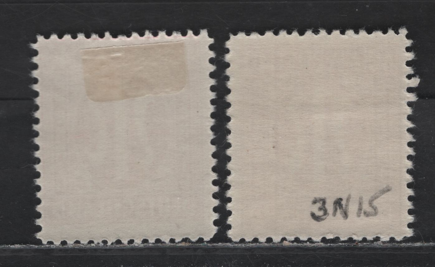 Lot 216 Germany SC#3N15 (Michel# 30cAz, 30dAz) 40pf Red Lilac , 1945-1946 Allied Military Gov't Issue, 2 FOG/VFNH Singles, Paper Z, Perf 11, Well Centered Example Of This Rare Shade, With More Common Dark Rose Lilac For Comparison.