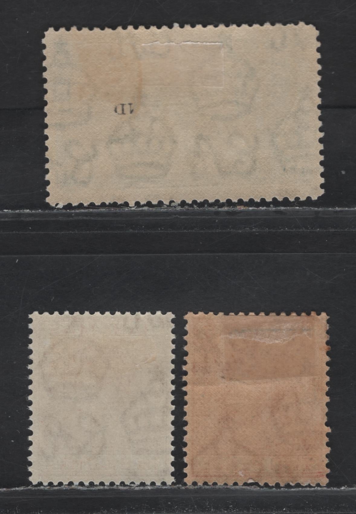 Lot 261 Bahamas (C) #151, 152b, 159 1.5d-6d Red Brown - Olive Green & Light Blue, 1938-1952 King George VI Definitive Issue, 3 Fine & VFOG Singles 1938 & 1941 Printings On Smooth Paper, With Toned Gum & Opaque Paper With Gum Having Random Crazing