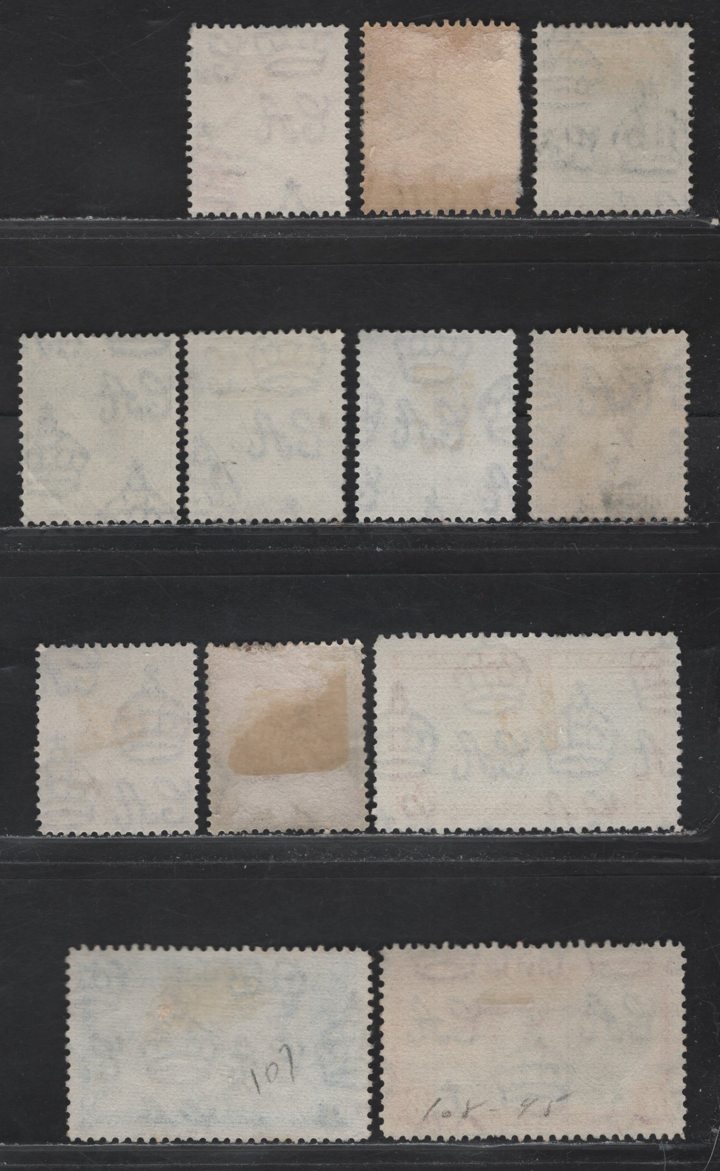 Lot 276 Bahamas (C) #150, 151-154, 158-160 1d-8d Carmine - Scarlet & Ultramarine King George VI - Flamingoes, 1938-1952 King George VI Definitive Issue, 12 Fine & VF Used Singles 1938 Printings On Opaque Paper, With Visible Wmk, Shade Variations