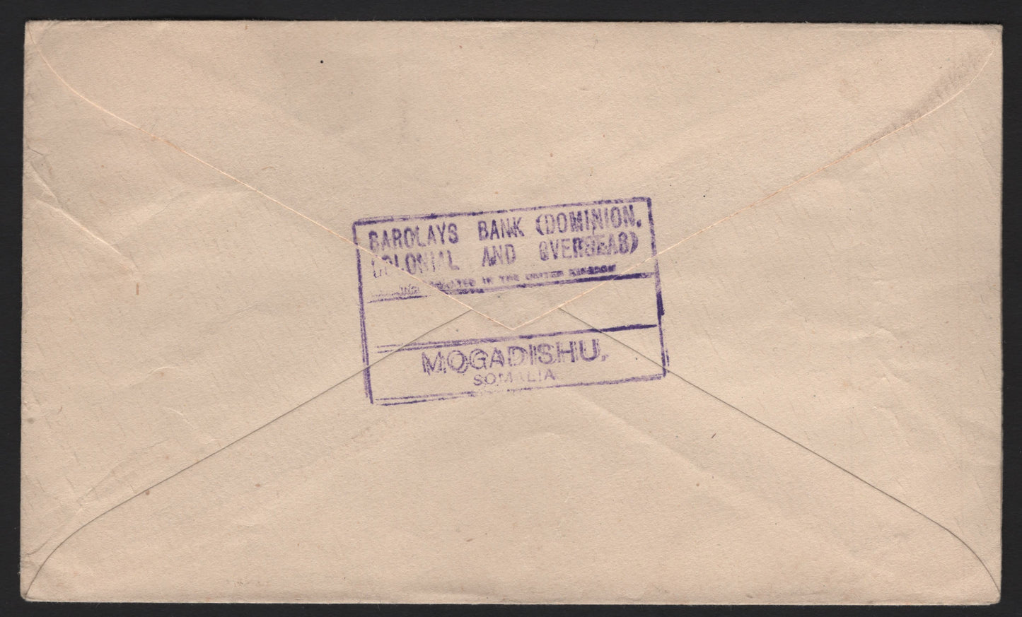 Lot 329 British Occupation of Italian Colonies #55 5d Brown King George VI, 1943-1946 King George VI Dulac Definitives, A VF Cover Overprinted "E.A.F", Used On Cover To Bombay, India