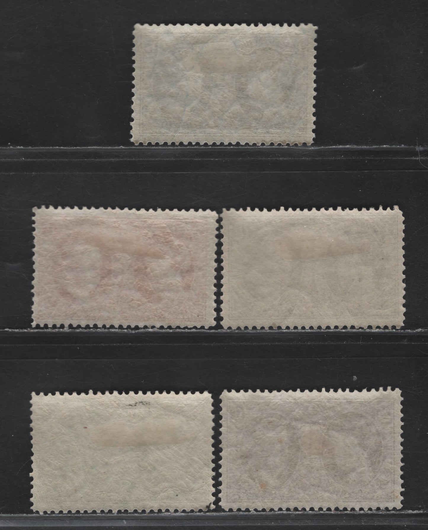 Lot 47 Luxembourg SC#B20-B24 25c - 1.5fr Deep Violet - Deep Blue , 1927 Introduction of Postage Stamps Issue, 5 F/VFOG Singles