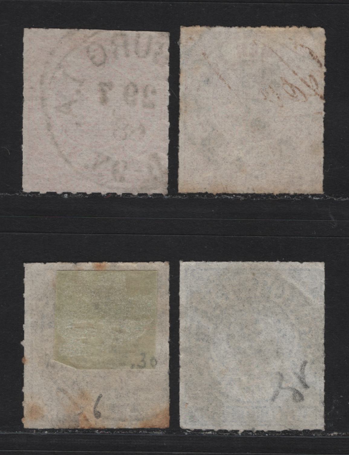 Lot 90 Germany - North German Confederation SC#3-6 1/2gr - 5gr Orange - Bistre , 1868 Rouletted Numeral Issue, 4 Very Good/Fine/Very Fine Used Singles, CDS Cancels, Some Toning On the 5gr & A Small Tear At Base