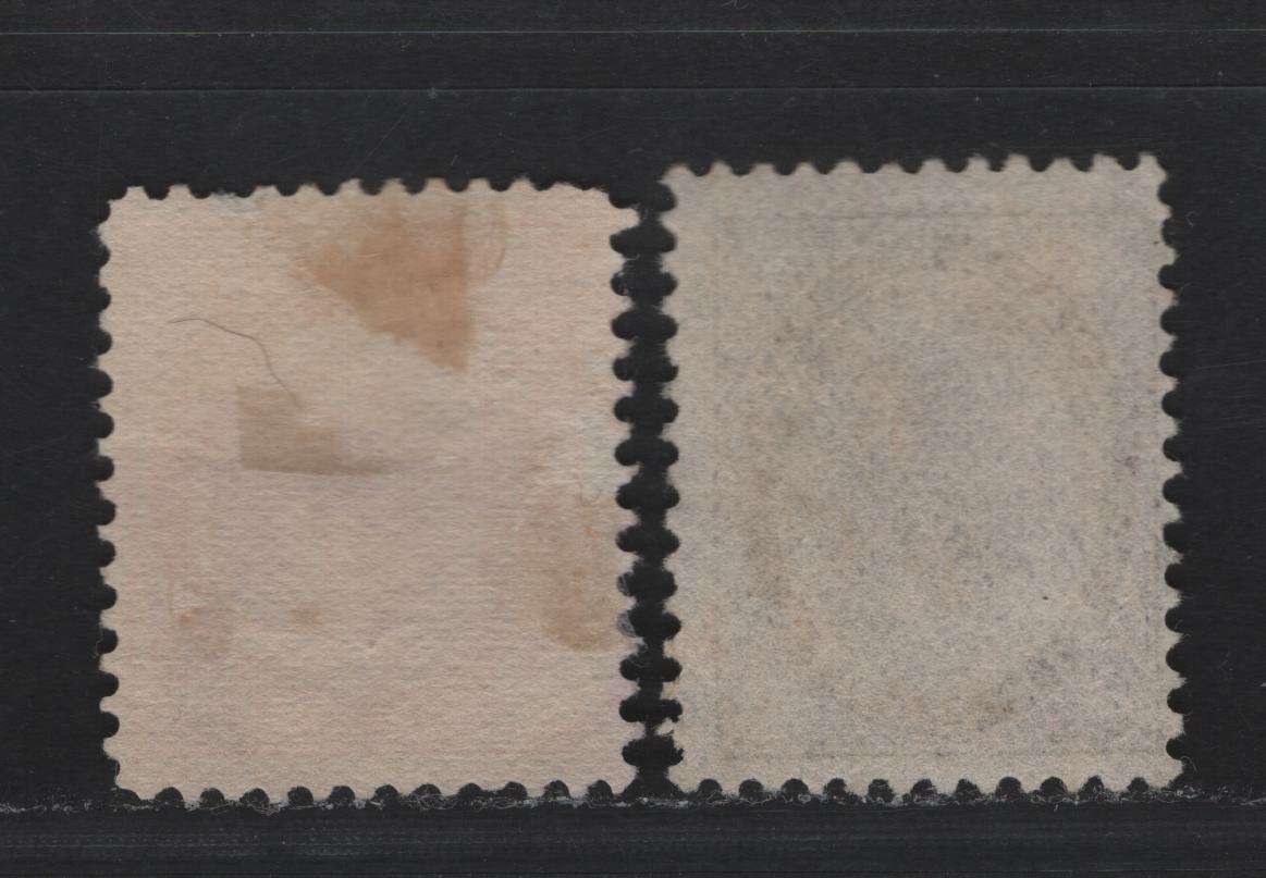 Lot 17 Canada (C) #71, 72a 6c - 8c Brown - Orange Queen Victoria, 1897-1898 Maple Leaf Issue, 2 Very Good/Fine Used Singles, ABN-TTTT & ABN-CC Papers, Perfs 12 & 11.9x12