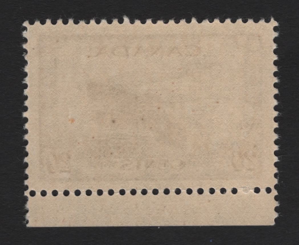 Lot 172 Canada (C) #260 20c Deep Purple Brown Corvette, 1942-1943 KGVI War Issue, A VFNH Single, CBN-MMMM Paper, Perfs 11.9x11.95