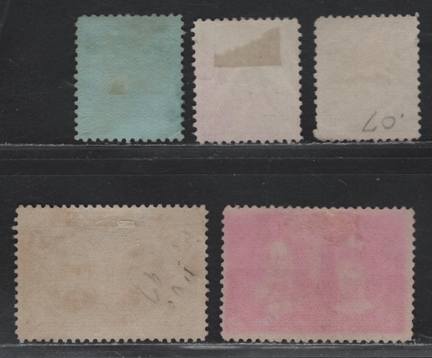 Lot 25 Canada (C) #91-93i, 97-98 5c - 2c Blue on Bluish - Aniline Carmine Rose King Edward VII - King Edward VII & Queen Alexandra, 1903-1908 King Edward VII - Quebec Tercentenary Issues, 5 Fine Used Singles, Unchecked As To Paper Type