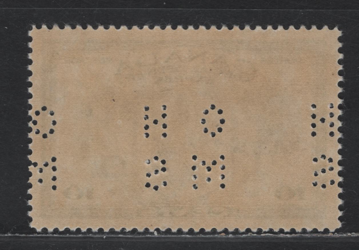 Lot 275 Canada #O9-E10 10c Green Arms & Flags, 1942 War Issue Special Delivery, A VFOG Single, CBN-IIIII Paper, Perf 12.05x11.95, 4-Hole OHMS Perfin, Original Die, Pos. 1.