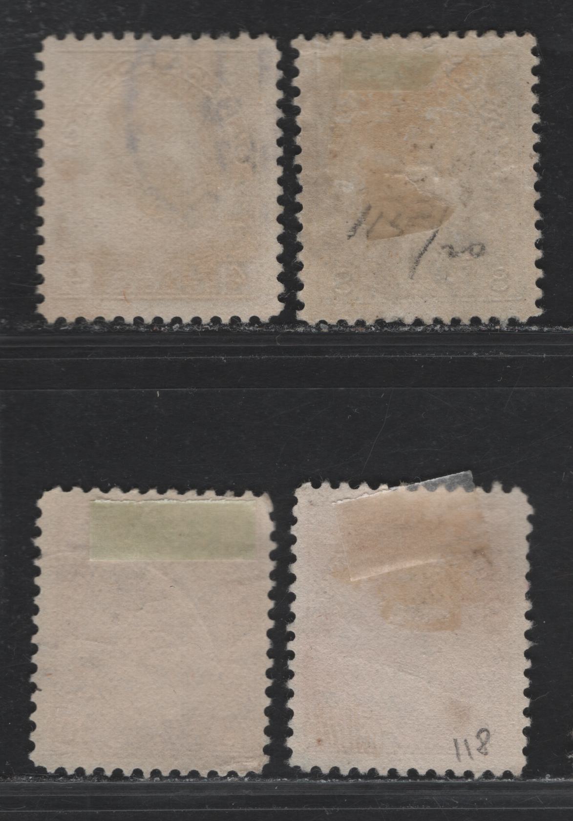 Lot 39 Canada (C) #110d, 115-116 4c - 10c Yellow Ochre - Plum King George V, 1911-1925 Admiral Issue, 4 Fine/Very Fine Used Singles, Dry Printing, Unchecked As To Paper Type
