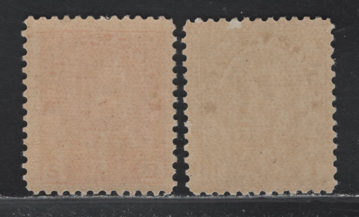 Lot 66 Canada (C) #MR1, MR3b 1c - 2c + 1c Dark Green - Rosine King George V, 1915-1916 War Tax Issue, 2 VG/FOG Singles, ABN-A Paper, Die 1, Retouched Framelines, MR3b is NH, MR1 has A Tiny Gum Thin At The Top.