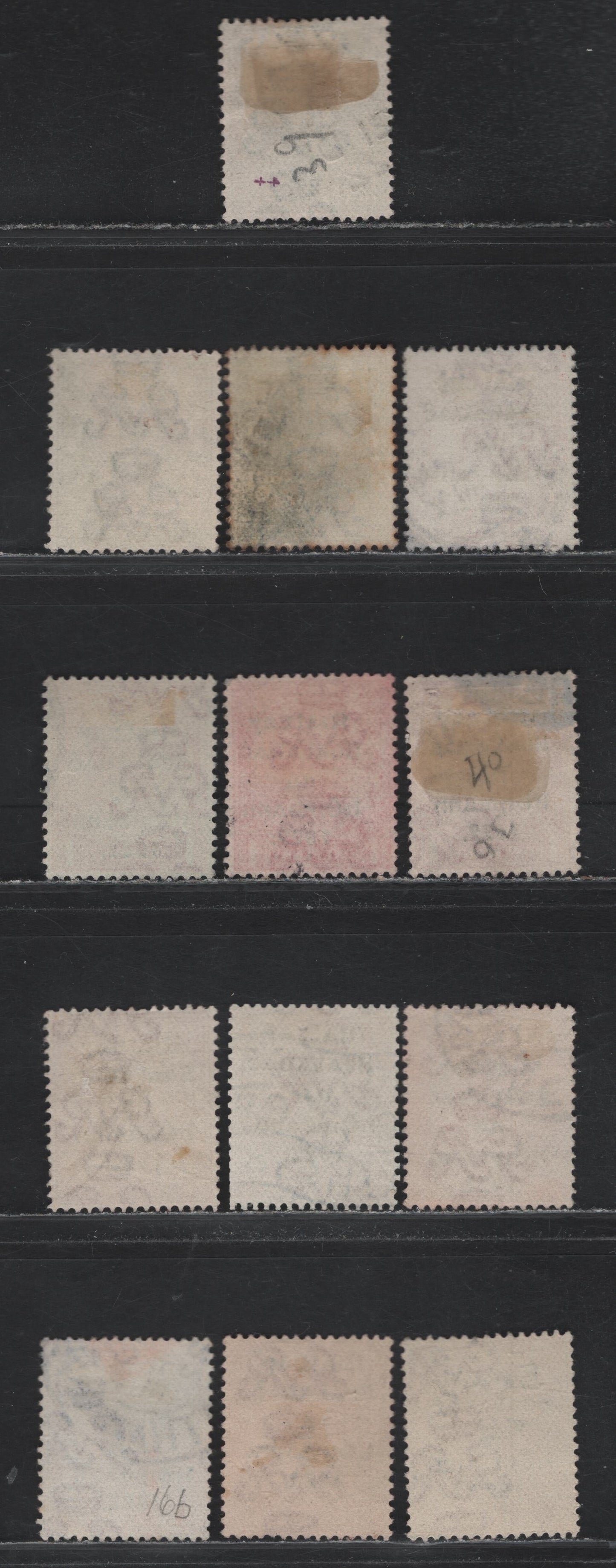 Lot 12 Ireland (C) SG#3, 10, 12-13, 30-31, 33-34 1/2d - 2d Green - Orange , 1922 KGV Overprinted Profile Heads Issue, 13 Fine/Very Fine Used Singles, Dollard, First Thim Printings With Black Overprint & 2nd Thom With Blue-Black