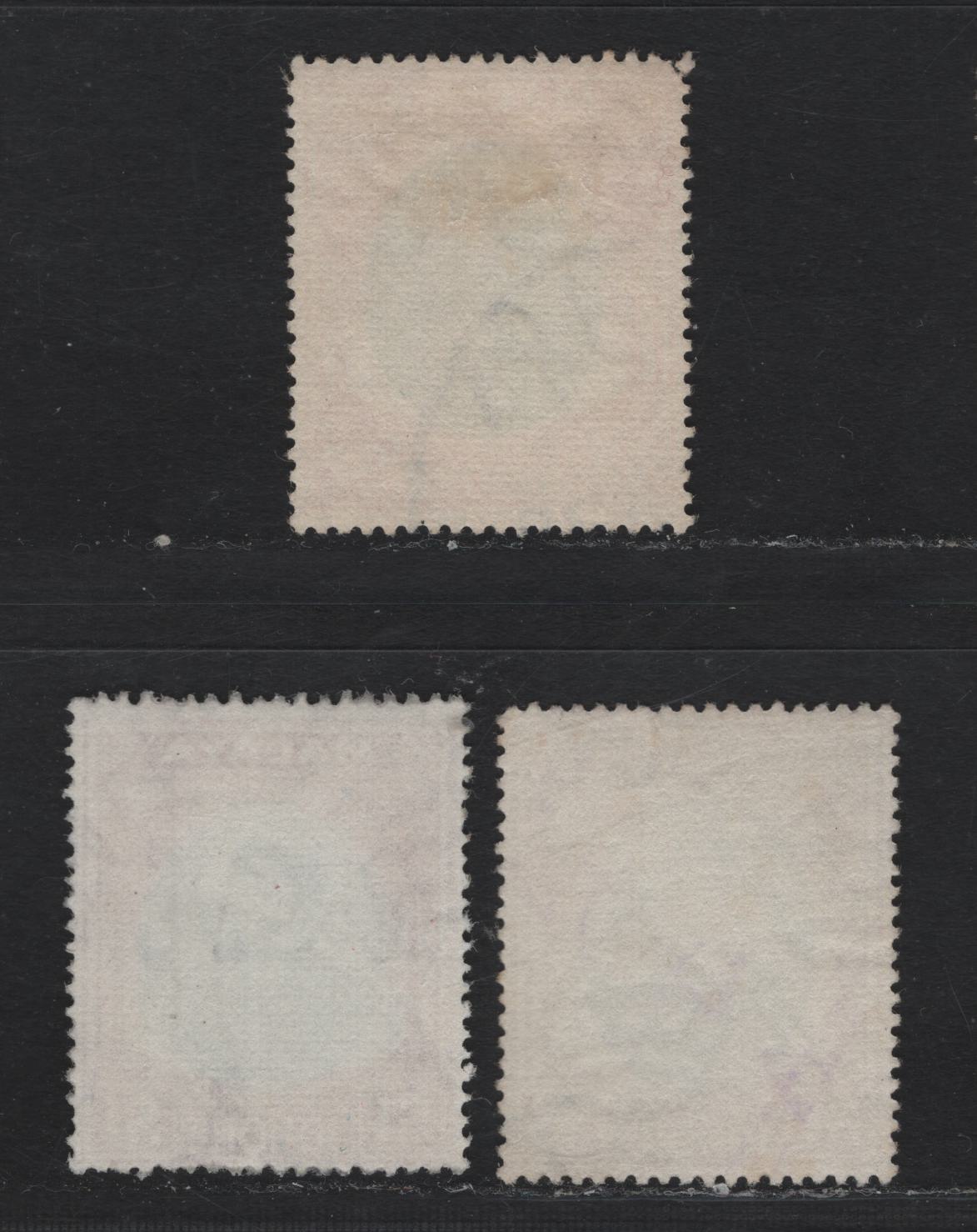 Lot 144 Malaya - Johore (C) SG#145-146 $1 - $2 Blue & Dull Purple - Green & Scarlet , 1949-1955 Sultan Sir Ibrahim Keyplates, 3 Very Fine Used Singles, Includes 2 Shades of the $1 When There Are, Suprisingly No Listed Variants