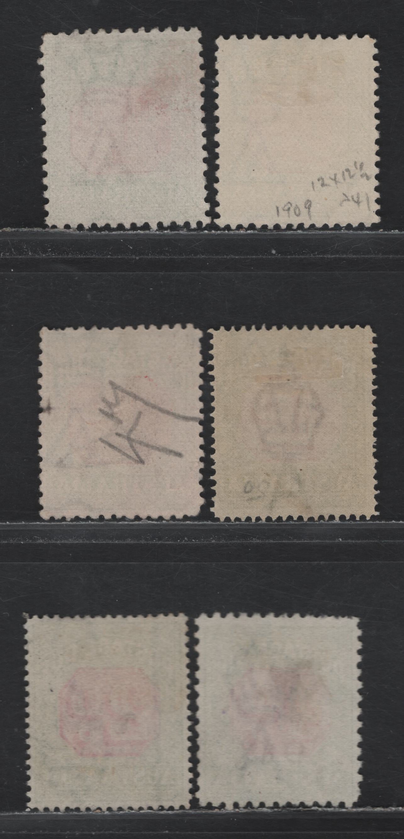 Lot 18 Australia (C) SG#D65a/D98 2d-4d Rosine & Yellow Green - 4d Carmine & Yellow Green Framed Numeral, 1909-1930 Postage Due Issue, 6 Fine & VF Used Singles Wmk Crown & Double Lined A, Perf 12 x 12.5, 11 And Crown Over A, Perf. 14 & 11