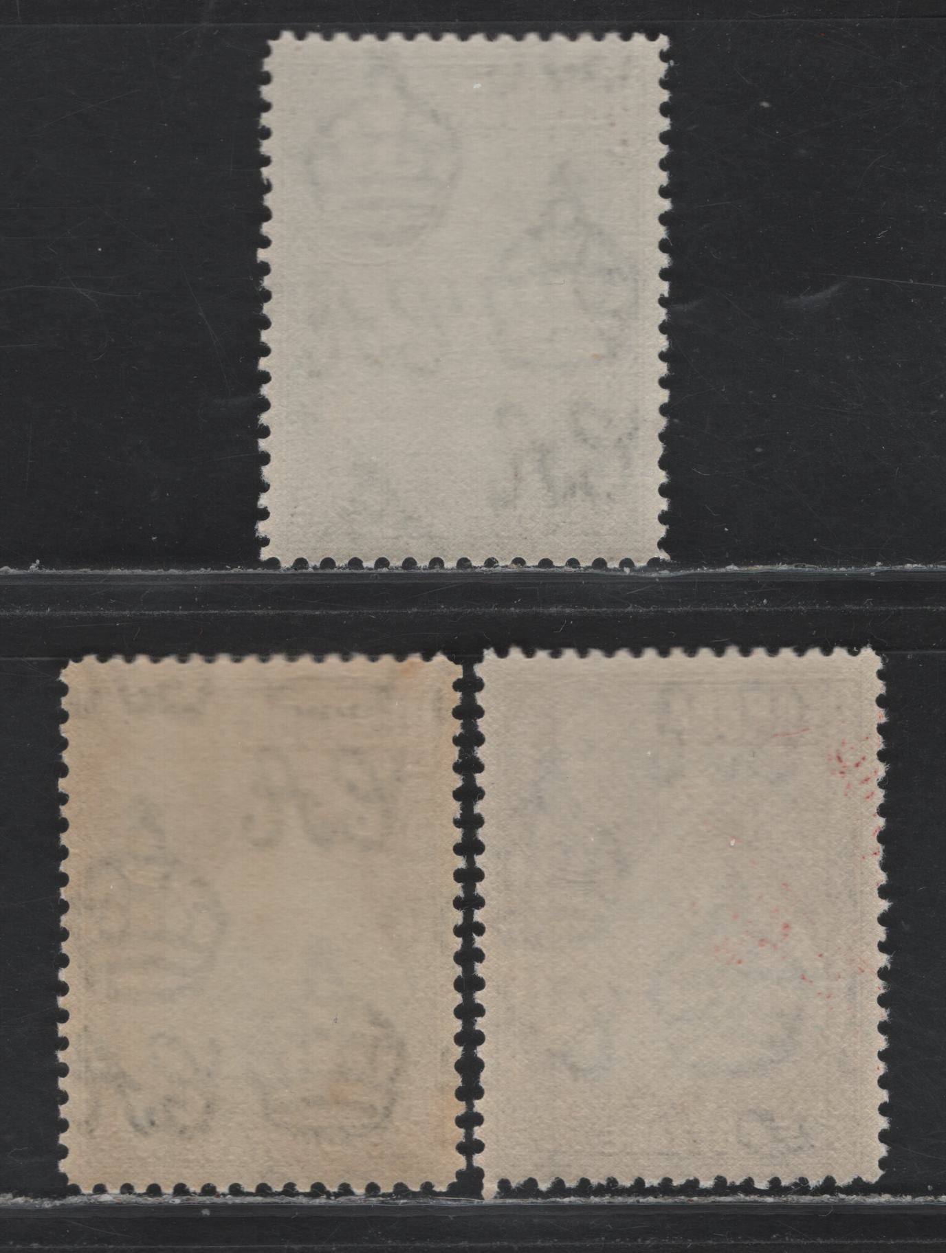 Lot 241 Bermuda SG#113, 113b 2.5d Olive Black & Light Blue - Pale Bright Blue & Deep Olive Sepia , 1936-1952 KGVI Pictorial Issue, 3 VFNH Singles, 1941-42, 1943 & 1945-46 Line Perf Printings, Various Papers & Gum