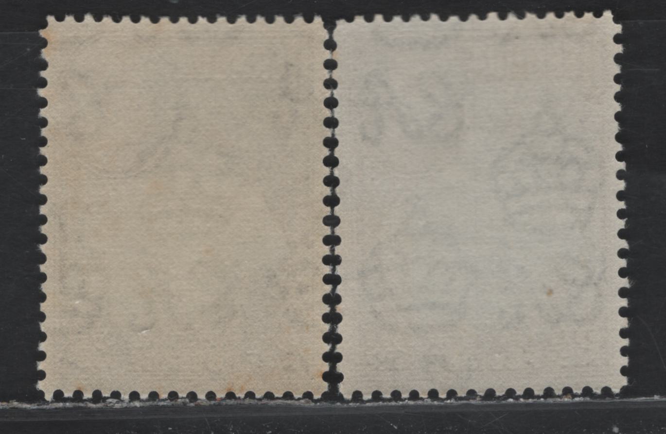 Lot 246 Bermuda SG#113c 2.5d Light, Bright Blue & Deep Olive Brown - Light Blue & Deep Olive Brown , 1936-1952 KGVI Pictorial Issue, 2 VFOG Singles, 1950-51 Comb Perf Printings, Translucent Paper With Barely Visible/Visible Wmks