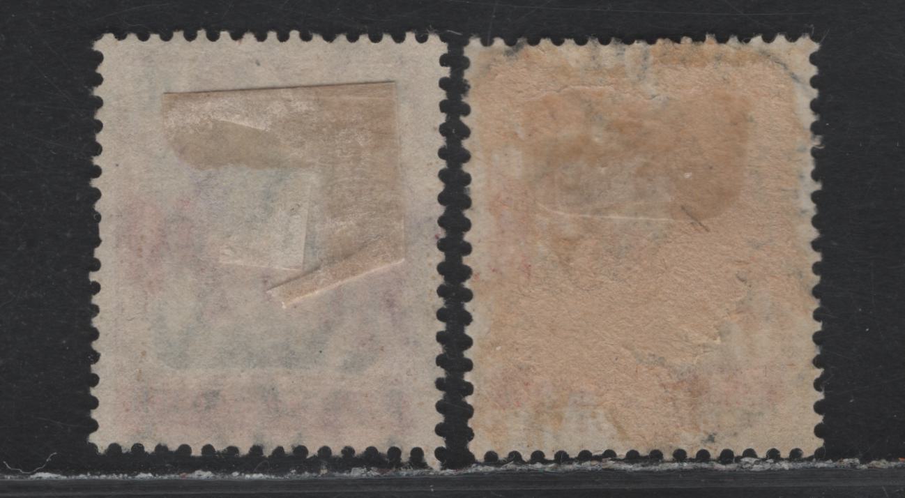 Lot 261 Danzig Michel#38a-b (SC# 42) 40pf Dark Lilac Red & Black - Dark Carmine Red & Black , 1920 Diagonal Danzig Overprinted Germania Issue, 2 Very Fine Used Singles, CTO Cancels