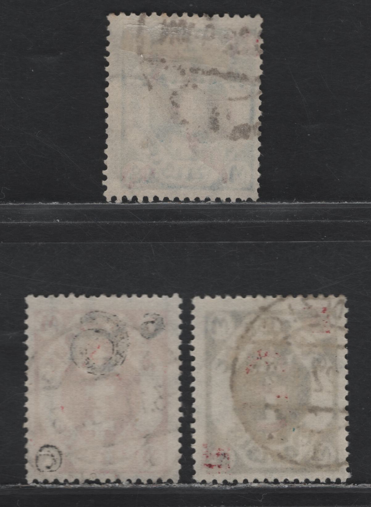 Lot 291 Danzig SC#96-98 (Michel# 106a-107, 102) 6m on 3m - 20m on 8m , 1922 Surcharged Issue, 3 Fine Used Singles, Postally Used