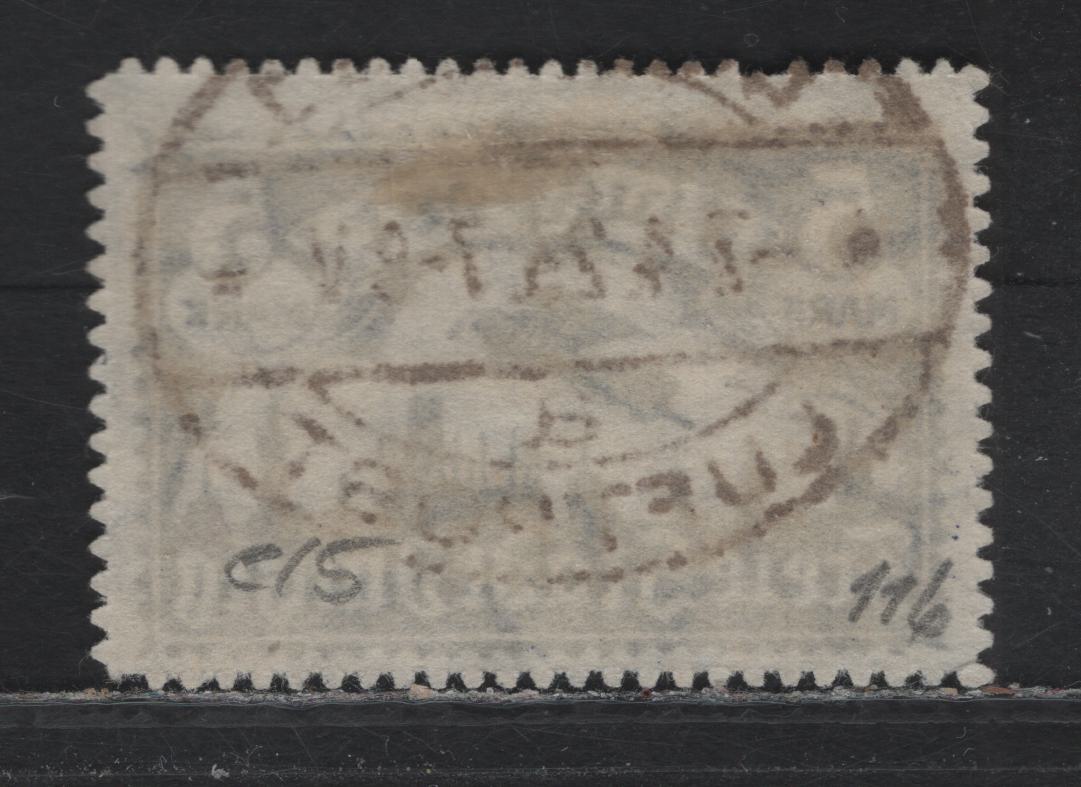 Lot 293 Danzig SC#C15 (Michel# 116) 5m Violet Blue , 1921-1922 Airmail Issue, A Very Fine Used Single, Webbing Wmk, Serrate Roulette 13.5, Genuine Postally Used With April 7 1924, Danzig Luftpost Oval Cancel.