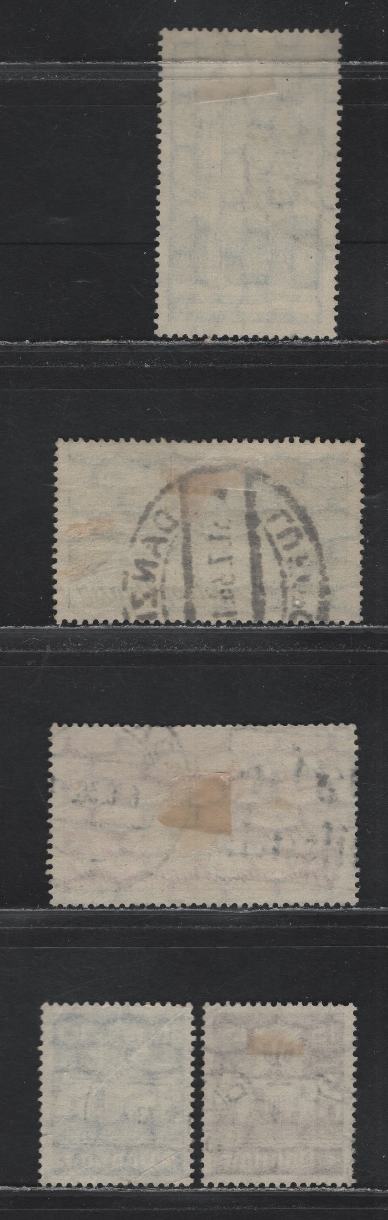 Lot 329 Danzig SC#216-220 (Michel #259b-261, 267-268) 10pf-15pf Dark Blue Green - Violet Brown Bathing Beach, Brosen - Skyline of Danzig, 1936 125th Anniversity of Brosen Issue - 1937 Air Defense League Issue, 5 Fine & VF Used Singles