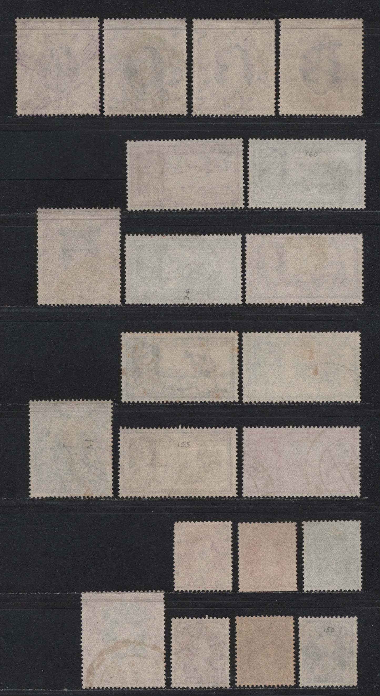 Lot 66 India (C) SG#247-262 3p - 10r Purple & Claret , 1937-1940 KGVI Definitive Issue, 21 Fine/Very Fine Used Singles