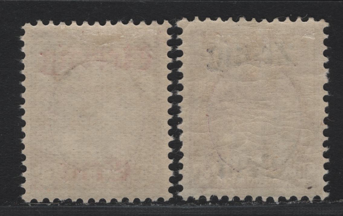 Lot 15 Netherlands SC#102-103 40c on 30c Lilac & Violet Brown , 1919 Surcharged Queen Wilhelmina Issue, 2 VFOG Singles, Red & Black Overprints