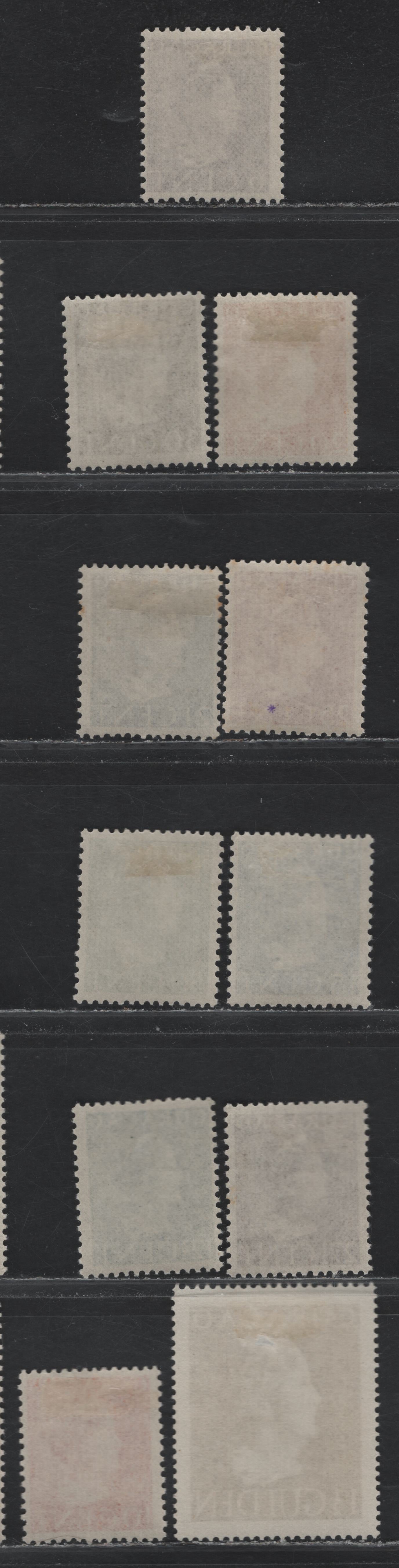 Lot 175 Netherlands Antilles SC#152-162 6c - 1.5g Rose Violet - Gray Olive , 1941-1942 Queen Wilhelmina Issue, 11 F/VFOG Singles