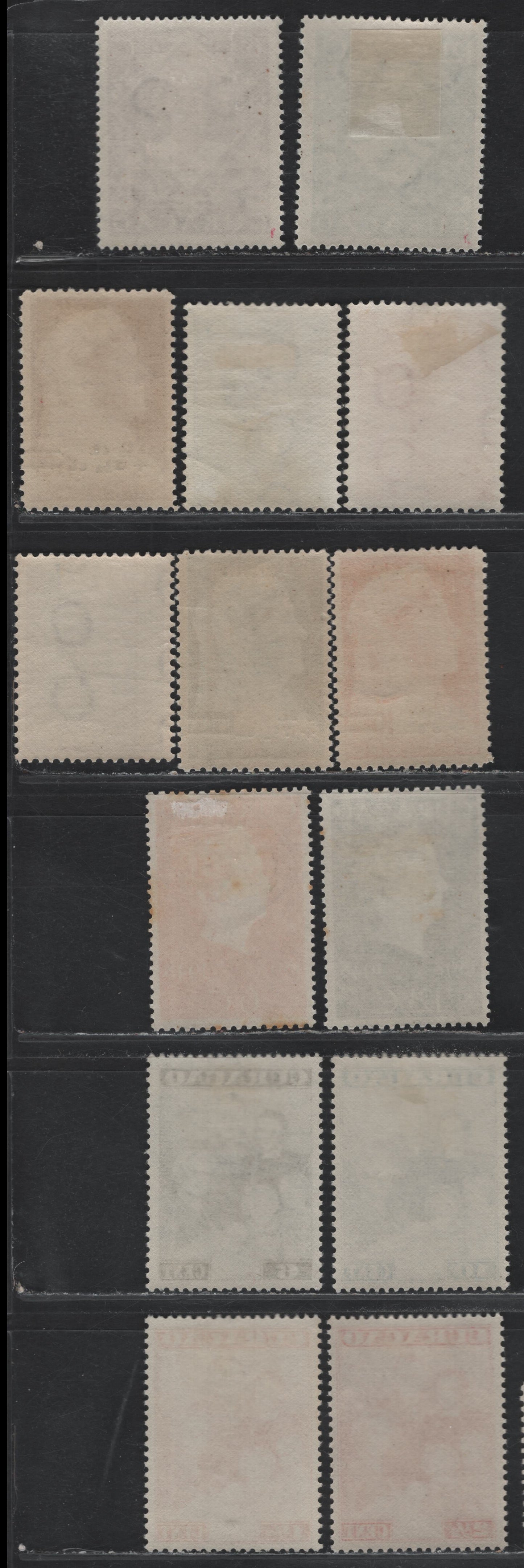 Lot 176 Netherlands Antilles SC#144-146, 170-173, 199-202, B1-B3 1.5c - 7.5c on 15c Dull Purple - Deep Blue , 1938-1948 40th Anniv of Queen Hilhelmina's Reign - Investiture of Queen Juliana Issues, 14 F/VFOG Singles