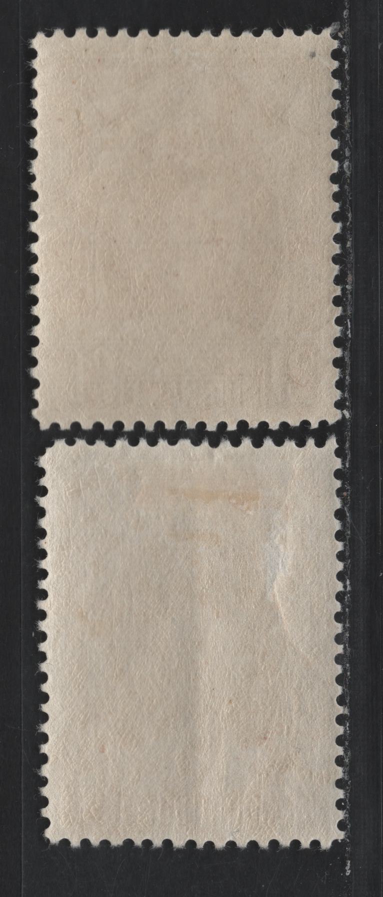 Lot 259 Surinam SC#127-128 21c - 22.5c Dark Brown - Brown , 1927-1930 Queen Wilhelmina Issue, 2 F/VFOG Singles