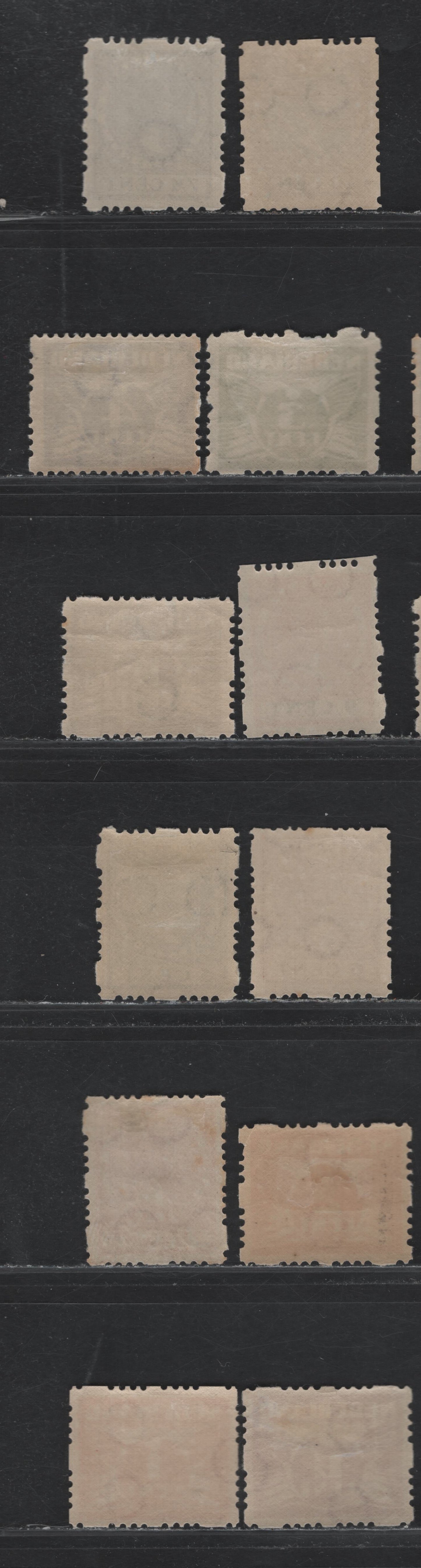 Lot 45 Netherlands SC#164a-168c, 170b-178a 1/2c - 10c Gray - Dull Violet , 1926-1939 Gull & Queen Wilhelmina Issue, 12 F/VFOG Singles, Syncopated Perf Type B