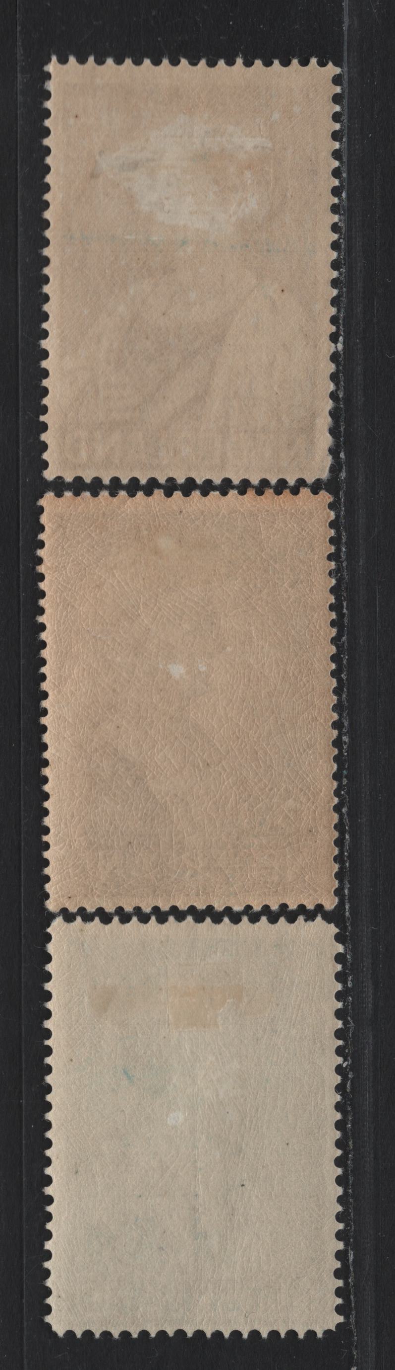 Lot 67 Netherlands SC#B70-B72 5c+4c - 6c+2c Dark Violet - Blue , 1934 Anti-Depression Committee - T.B Society Semi Postals, 3 FOG Singles