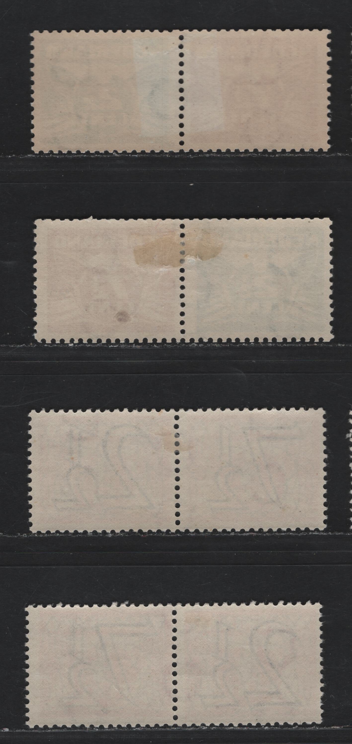 Lot 83 Netherlands SC#228a, 243Er 2.5c & 7.5c on 3c - 2.5c and 7.5c Vermillion - Dark Green and Henna , 1940 Surcharged Issue, 4 FOG Se-Tenant & Coil Pairs, 2.5c & 7.5c Green & Henna Are Coil Pairs, Others Are Se-Tenant Only