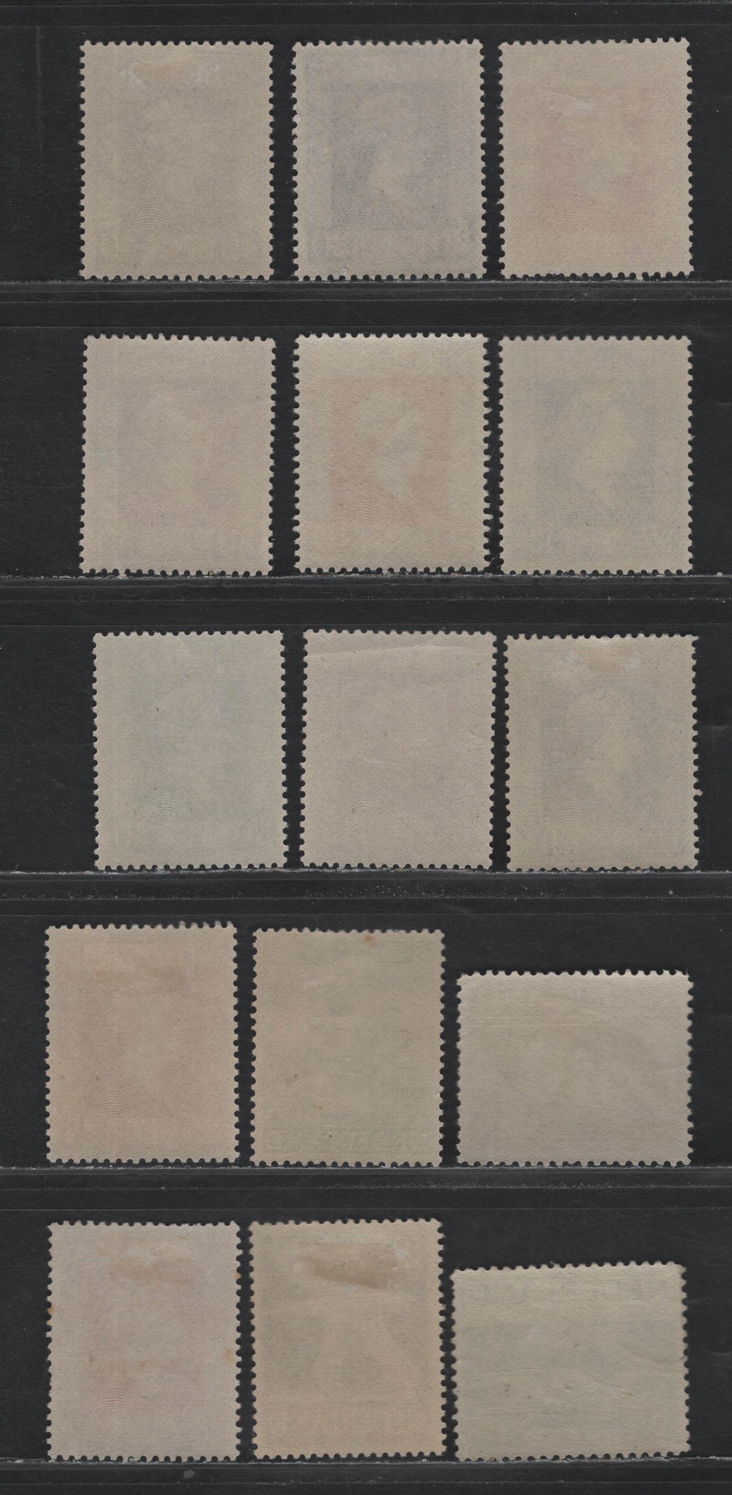 Lot 91 Netherlands SC#262-276 1.5c - 50c Black - Red Violet , 1944-1946 War Effort Definitive Issue, 15 VFOG Singles