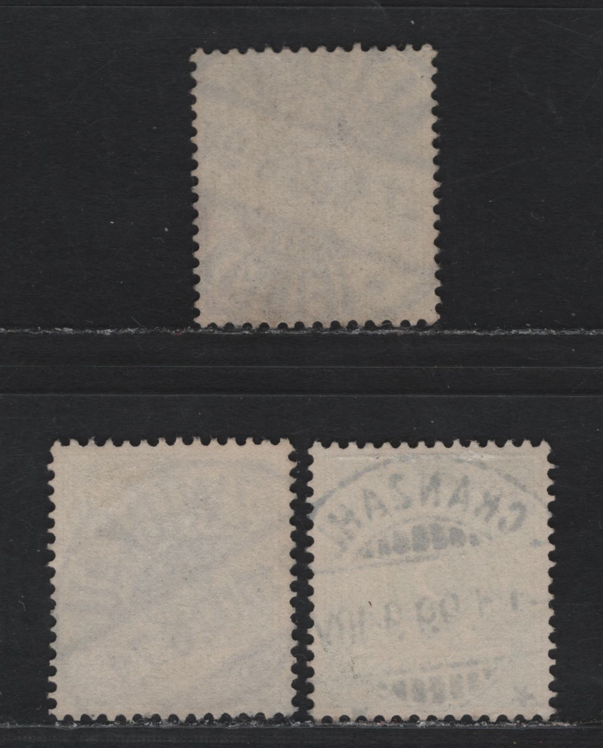 Lot 110 Germany SC#45, 47a (46a, 52) 2pf - 5pf Lively Gray - Green , 1889-1900 Crown & Eagle Reichpost Issue, 3 Fine/Very Fine Used Singles, May 7 1900 Altuna, October 1900 Zwickau & January 1899 Cranzahl CDS Cancels