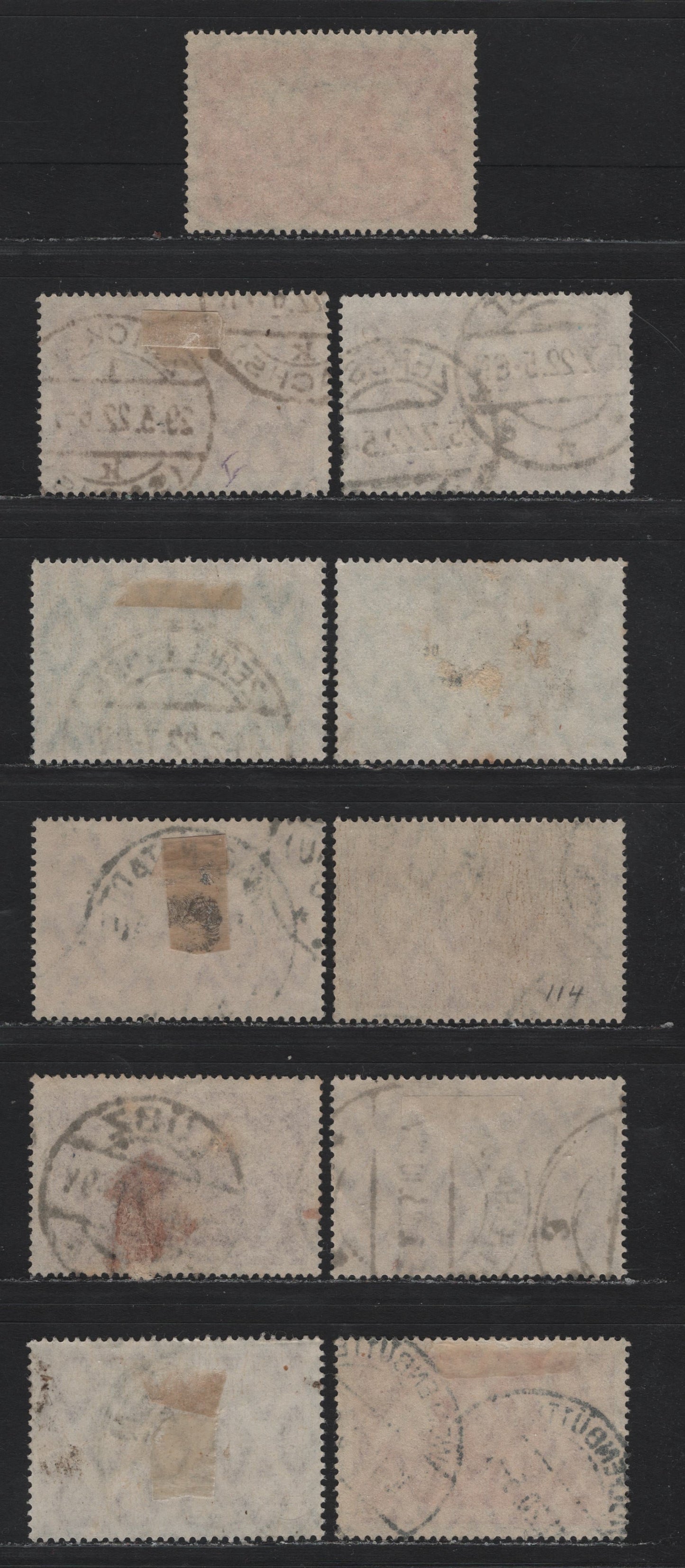 Lot 171 Germany SC#111-113, 114-c (A113a, 113, 114a, 115a,c,e,f) 1m - 2.5m Red - Lilac Carmine , 1920-1921 Surcharged Issues, Fine/Very Fine Used Singles