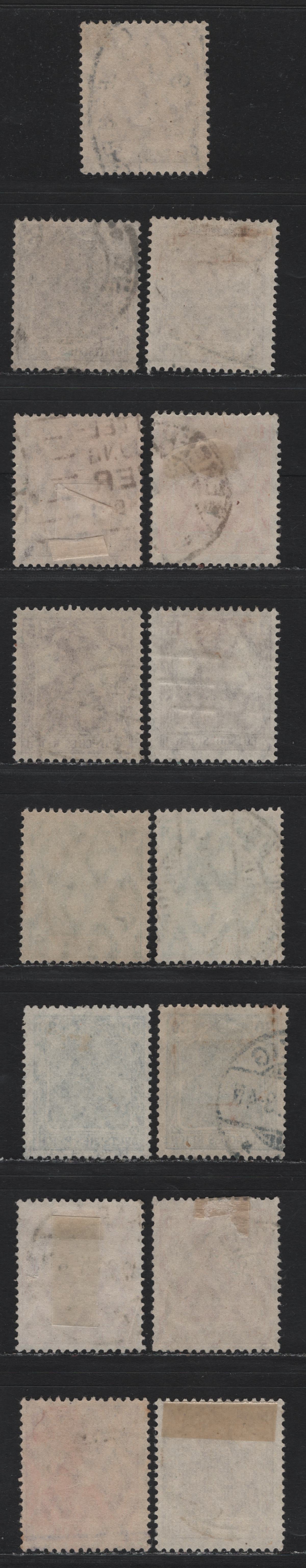 Lot 175 Germany SC#118-125 (140a-b, 141, 142a-b, 143b, 144I, 145aI, 146I) 5pf - 50pf Sienna - Deep Grayish Lilac , 1920 Germania Issue, 9 Fine/Very Fine Used Singles, Shade Variations, All 30pf-50pf Values Are Type II