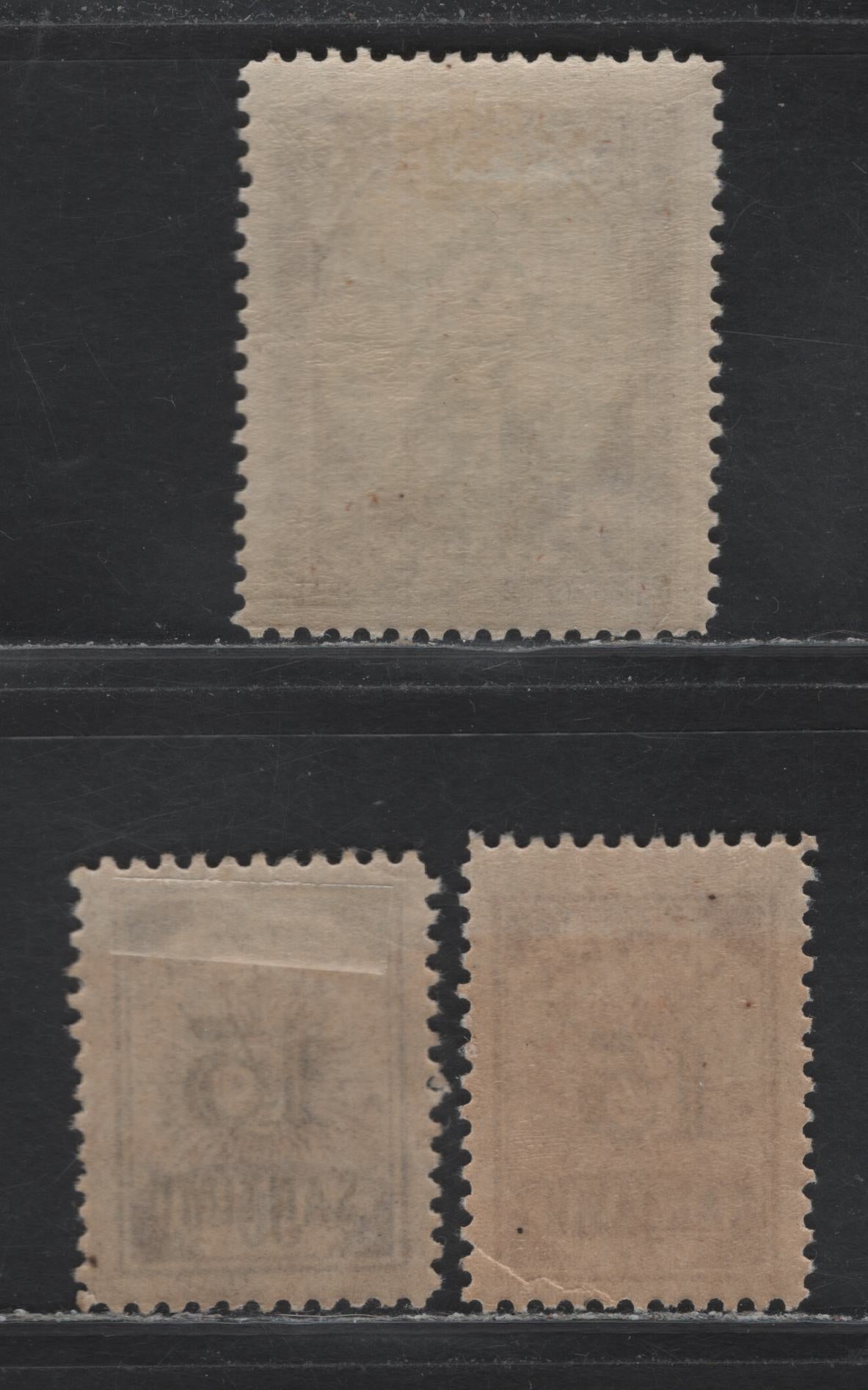 Lot 294 Latvia SC#132-134 15s on 40k - 1l on 3r Lilac - Brown & Green , 1927 Surcharged Issue, 3 FOG Singles