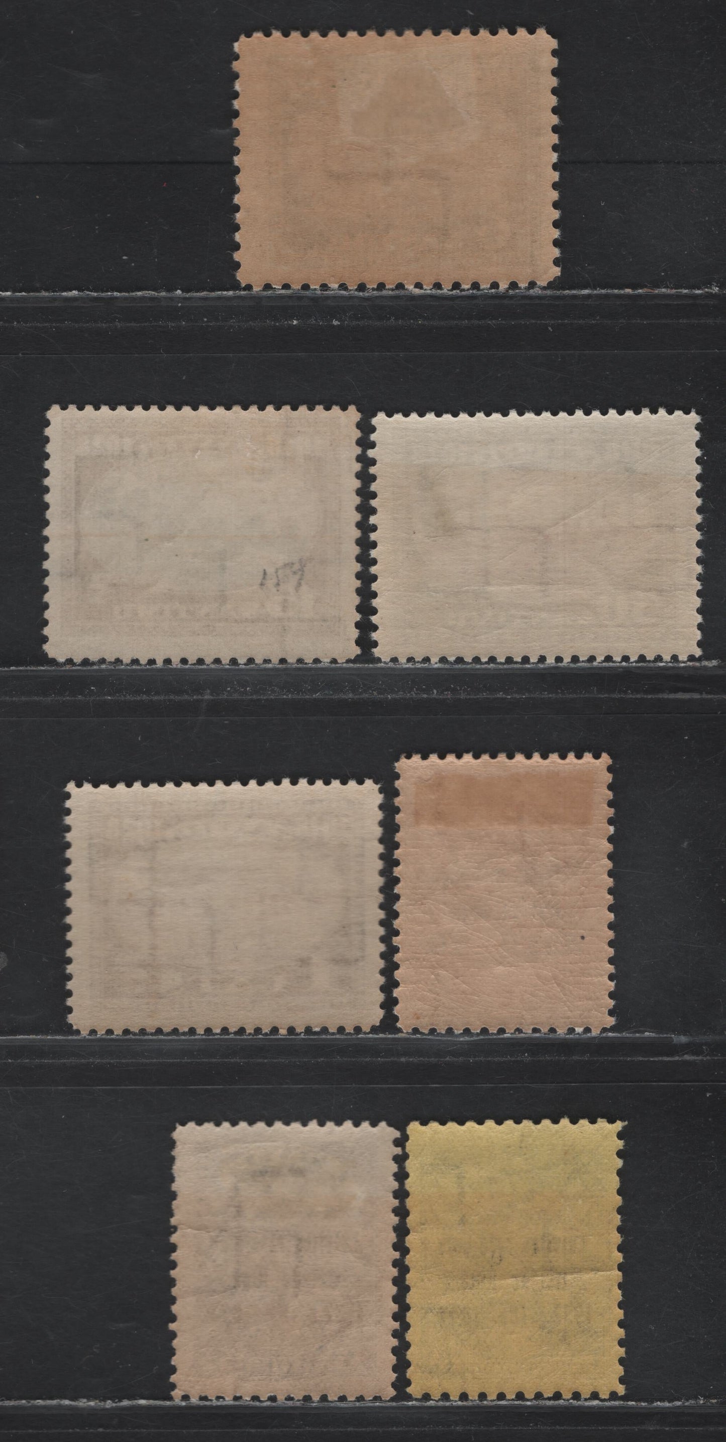Lot 297 Latvia SC#158-159, 162-165, 167 6s - 35s Deep Green & Violet - Dark Blue , 1928-1932 10th Anniv of Latvian Independence - Riga Exhibition Issue, 7 F/VFOG Singles, Perfs 11.5 & 10