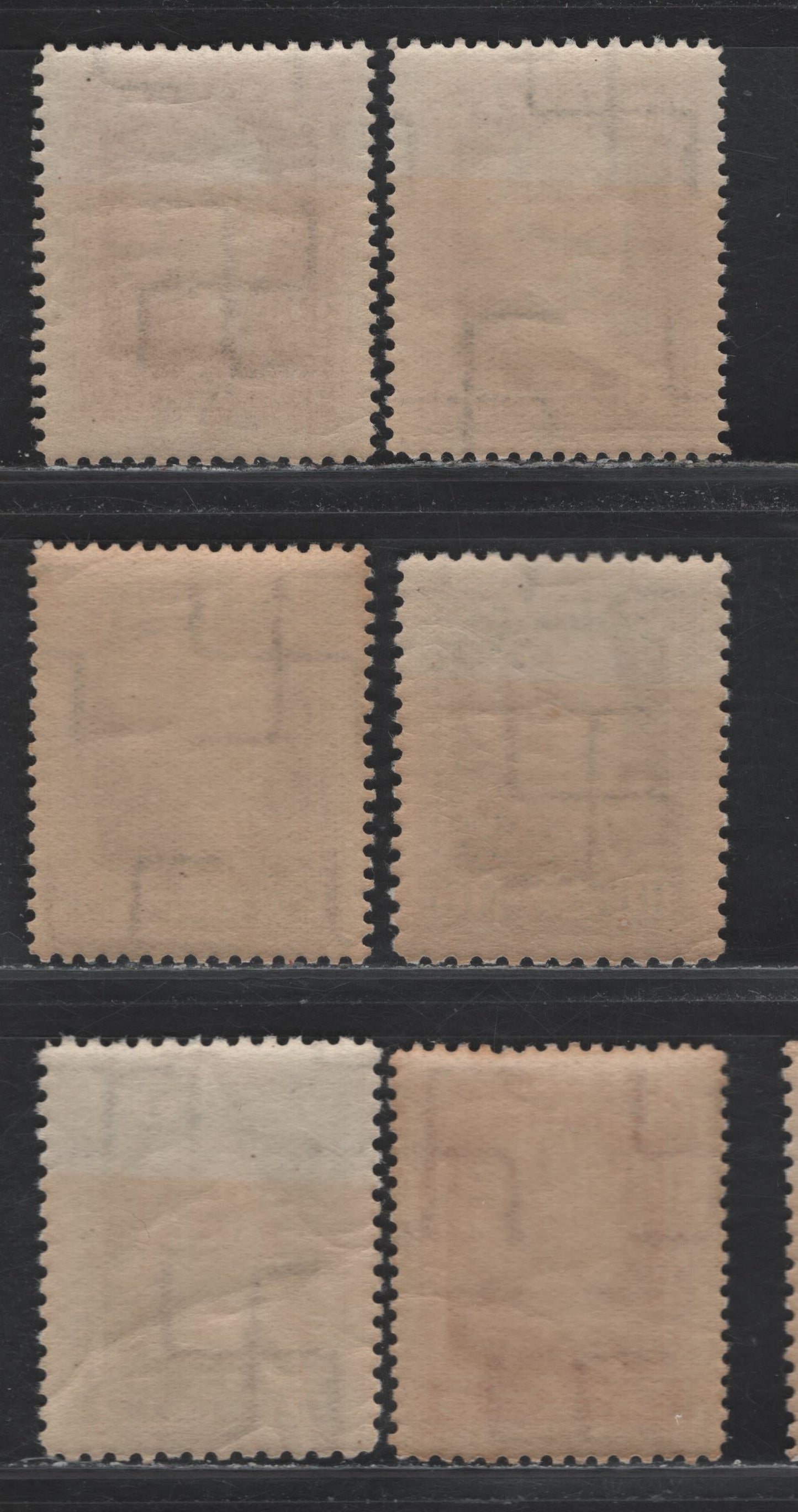 Lot 305 Latvia SC#184-186, 188, 191-192 3s - 50s Orange Red & Brown Orange - Olive Black , 1937 60th Birthday of President Ulmans Issue, 6 VFNH Singles, Perfs 10 (5s & 10s) & 11.5 (Rest)