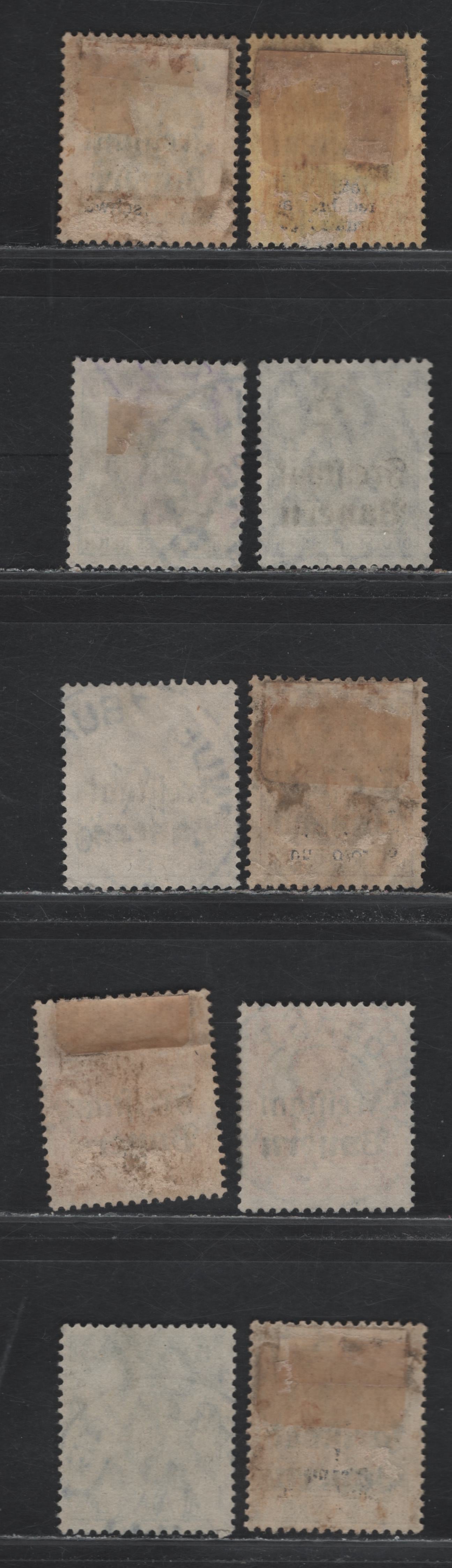 Lot 55 Bavaria SC#176-180, 182-186 2.5 - 75 Gray - Gray & Black , 1919 Free State Overprinted Germania Issue, 10 Fine/Very Fine Used Singles