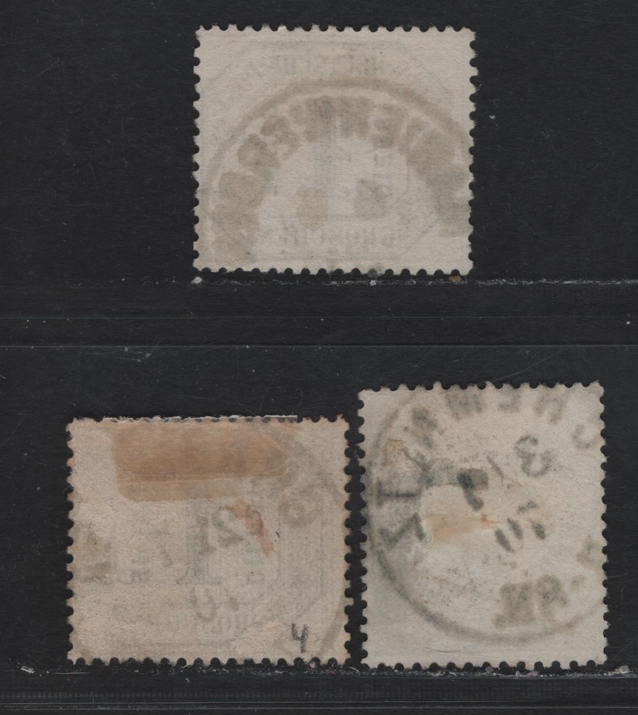 Lot 70 North German Confederation SC#2, O4 1/3gr - 1gr Green - Black & Buff , 1868-1870 Numeral - Official Issues, 3 Fine/Very Fine Used Singles, Jan 3 1870 Chemnitz, July 21 1870 Grabowen CDS & June 6 1871 Marienwerder CDS Cancels